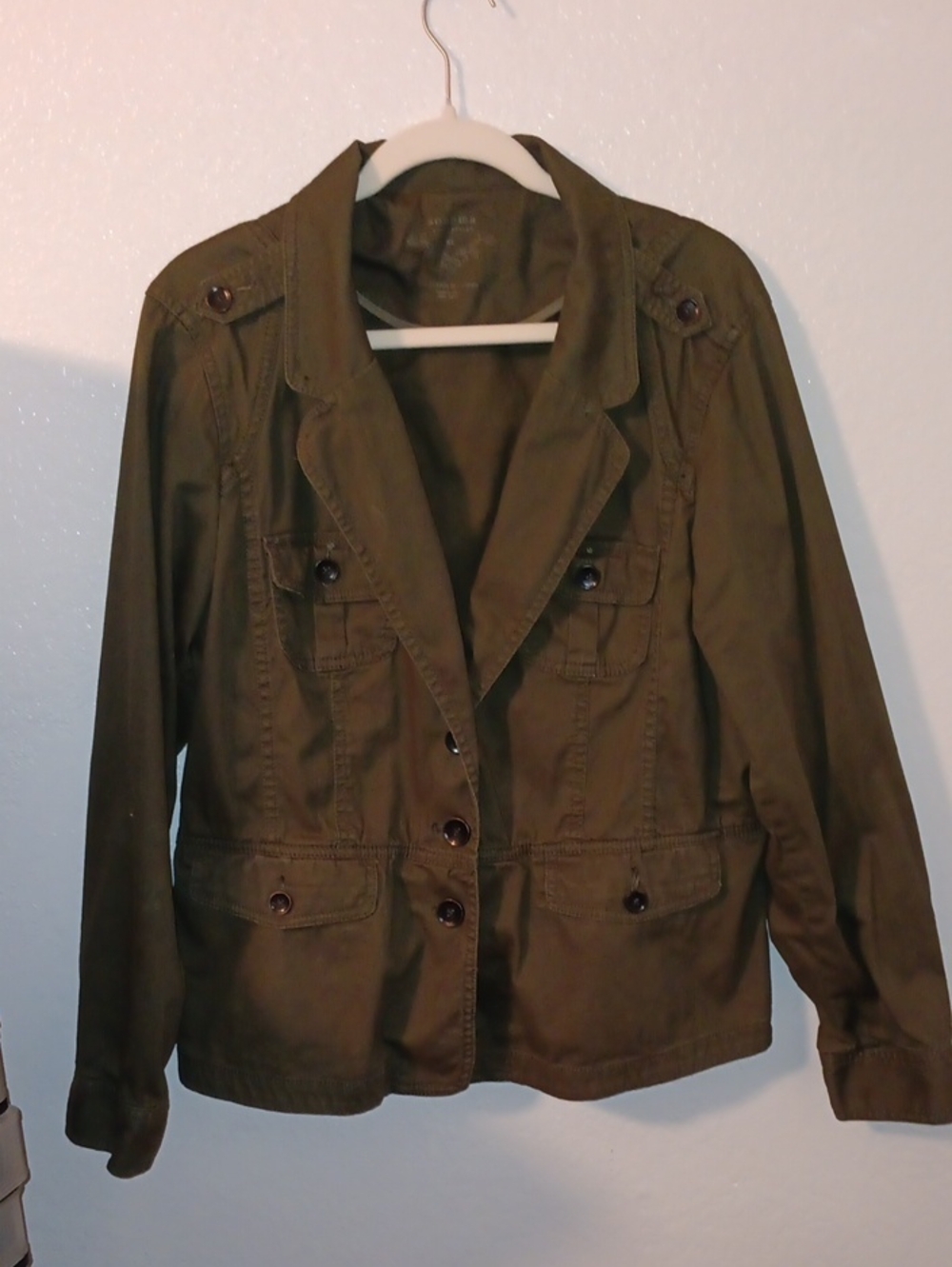 Sonoma Olive Green Utility Jacket/blazer  with Button Front